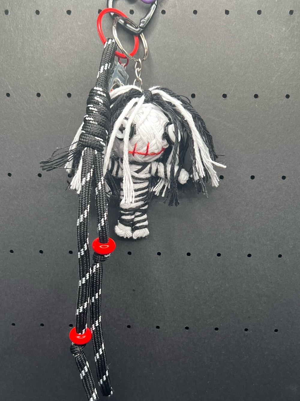 Voodoo Doll 3D Keychain Striped Gothic Guillotine Bag Charm #3